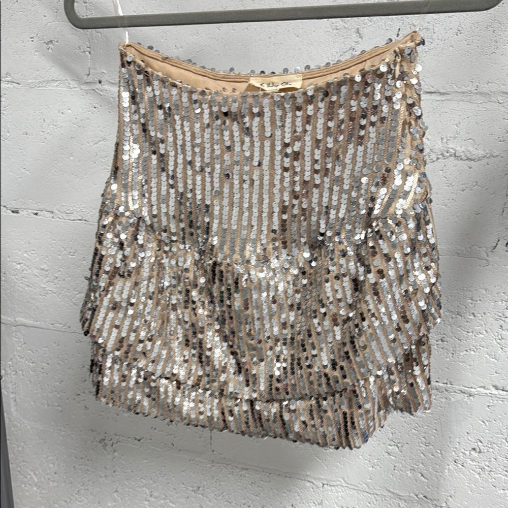 BRAND NEW - Sequin Embellished Mini Skirt - Medium - The Vintage Shop - Side Zip
